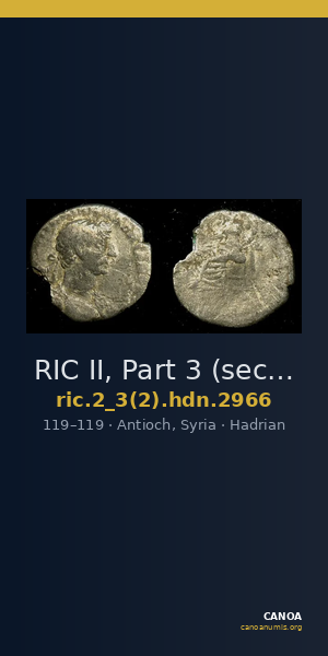 RIC II, Part 3 (second edition) Hadrian 2966 — CANOA