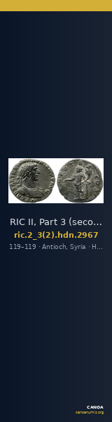 RIC II, Part 3 (second edition) Hadrian 2967 — CANOA