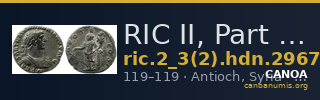 RIC II, Part 3 (second edition) Hadrian 2967 — CANOA
