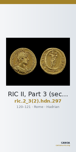 RIC II, Part 3 (second edition) Hadrian 297 — CANOA