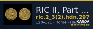 RIC II, Part 3 (second edition) Hadrian 297 — CANOA
