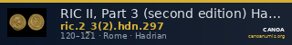 RIC II, Part 3 (second edition) Hadrian 297 — CANOA
