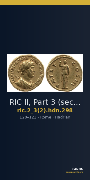 RIC II, Part 3 (second edition) Hadrian 298 — CANOA