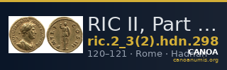 RIC II, Part 3 (second edition) Hadrian 298 — CANOA