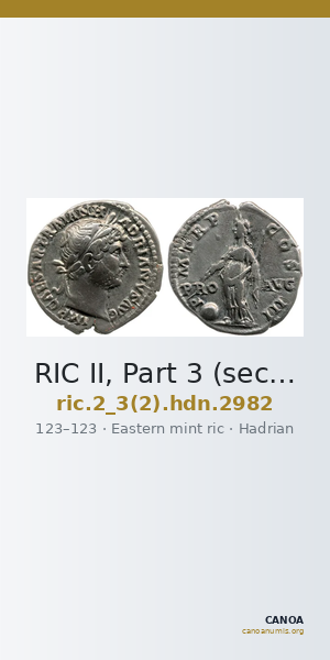 RIC II, Part 3 (second edition) Hadrian 2982 — CANOA