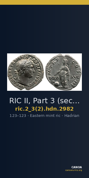 RIC II, Part 3 (second edition) Hadrian 2982 — CANOA