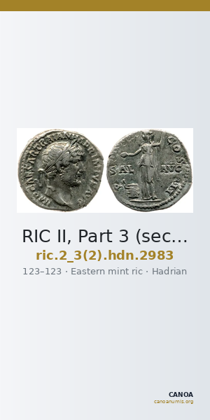 RIC II, Part 3 (second edition) Hadrian 2983 — CANOA