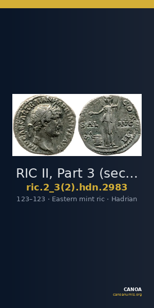 RIC II, Part 3 (second edition) Hadrian 2983 — CANOA