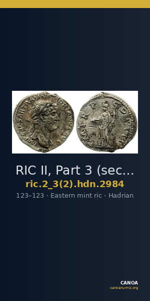 RIC II, Part 3 (second edition) Hadrian 2984 — CANOA