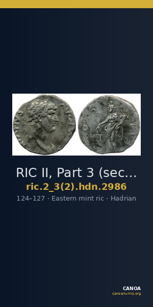 RIC II, Part 3 (second edition) Hadrian 2986 — CANOA