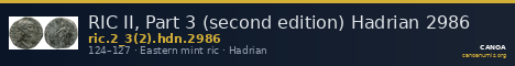 RIC II, Part 3 (second edition) Hadrian 2986 — CANOA