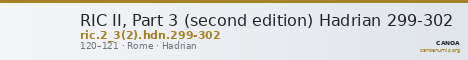 RIC II, Part 3 (second edition) Hadrian 299-302 — CANOA