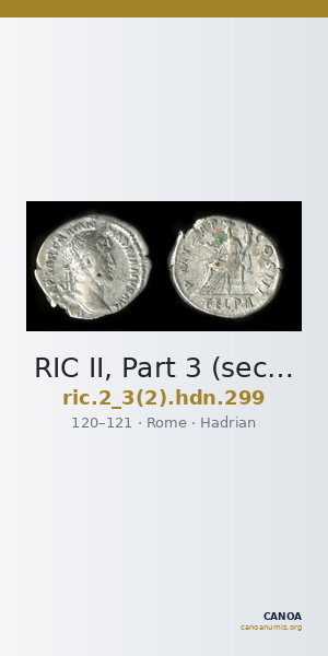 RIC II, Part 3 (second edition) Hadrian 299 — CANOA