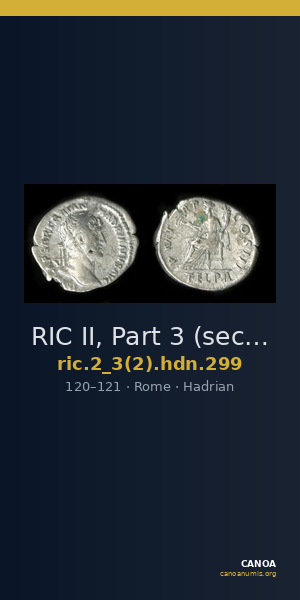 RIC II, Part 3 (second edition) Hadrian 299 — CANOA