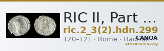 RIC II, Part 3 (second edition) Hadrian 299 — CANOA