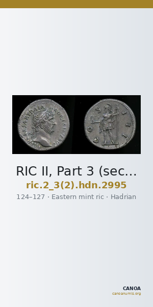 RIC II, Part 3 (second edition) Hadrian 2995 — CANOA
