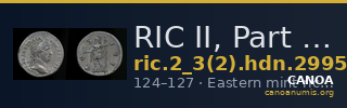 RIC II, Part 3 (second edition) Hadrian 2995 — CANOA