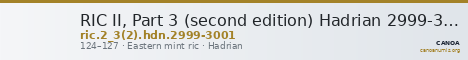 RIC II, Part 3 (second edition) Hadrian 2999-3001 — CANOA