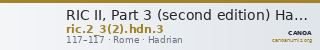 RIC II, Part 3 (second edition) Hadrian 3 — CANOA