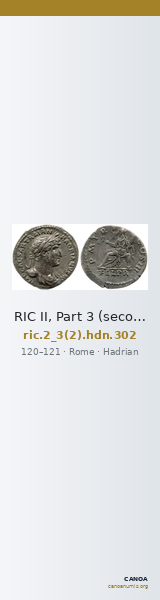 RIC II, Part 3 (second edition) Hadrian 302 — CANOA