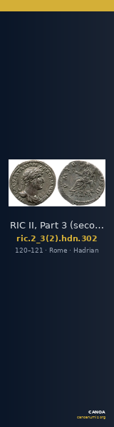 RIC II, Part 3 (second edition) Hadrian 302 — CANOA