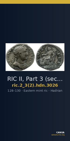 RIC II, Part 3 (second edition) Hadrian 3026 — CANOA