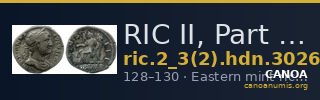 RIC II, Part 3 (second edition) Hadrian 3026 — CANOA