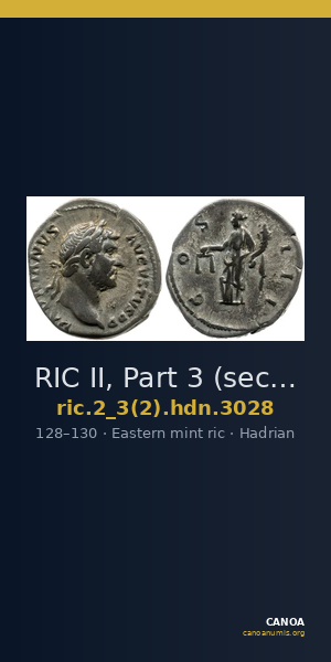 RIC II, Part 3 (second edition) Hadrian 3028 — CANOA