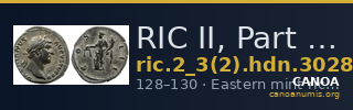 RIC II, Part 3 (second edition) Hadrian 3028 — CANOA