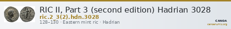 RIC II, Part 3 (second edition) Hadrian 3028 — CANOA