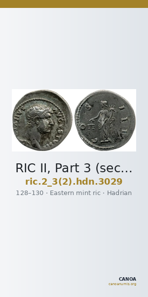 RIC II, Part 3 (second edition) Hadrian 3029 — CANOA