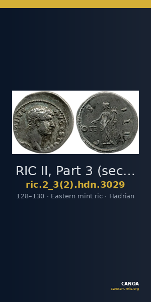 RIC II, Part 3 (second edition) Hadrian 3029 — CANOA