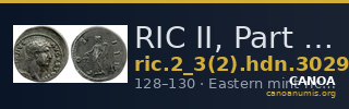 RIC II, Part 3 (second edition) Hadrian 3029 — CANOA