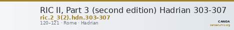 RIC II, Part 3 (second edition) Hadrian 303-307 — CANOA