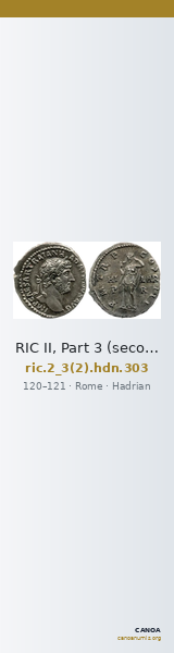 RIC II, Part 3 (second edition) Hadrian 303 — CANOA