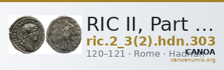 RIC II, Part 3 (second edition) Hadrian 303 — CANOA