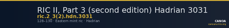 RIC II, Part 3 (second edition) Hadrian 3031 — CANOA
