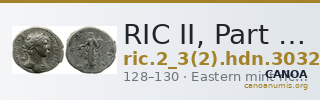 RIC II, Part 3 (second edition) Hadrian 3032 — CANOA