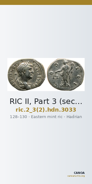 RIC II, Part 3 (second edition) Hadrian 3033 — CANOA