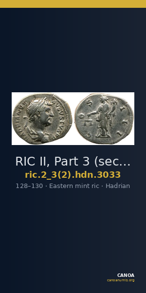 RIC II, Part 3 (second edition) Hadrian 3033 — CANOA