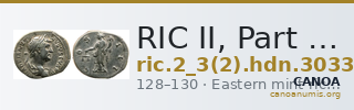 RIC II, Part 3 (second edition) Hadrian 3033 — CANOA