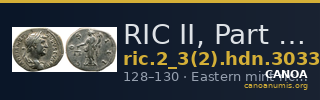RIC II, Part 3 (second edition) Hadrian 3033 — CANOA