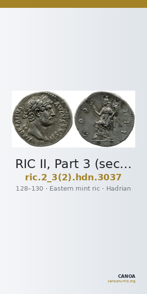 RIC II, Part 3 (second edition) Hadrian 3037 — CANOA