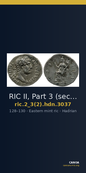 RIC II, Part 3 (second edition) Hadrian 3037 — CANOA
