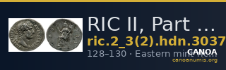 RIC II, Part 3 (second edition) Hadrian 3037 — CANOA