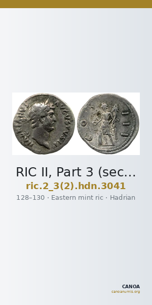 RIC II, Part 3 (second edition) Hadrian 3041 — CANOA