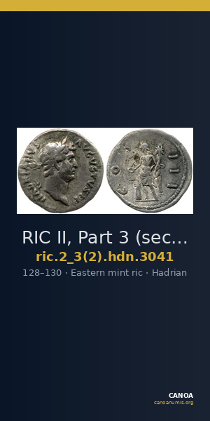 RIC II, Part 3 (second edition) Hadrian 3041 — CANOA