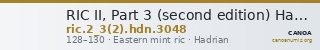 RIC II, Part 3 (second edition) Hadrian 3048 — CANOA