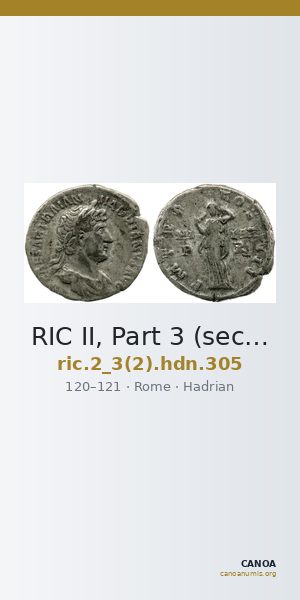 RIC II, Part 3 (second edition) Hadrian 305 — CANOA