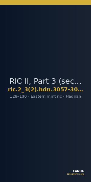 RIC II, Part 3 (second edition) Hadrian 3057-3058 — CANOA